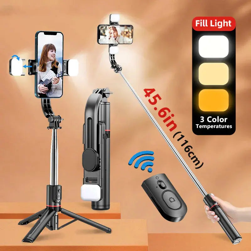 Cell Phone Bluetooth Selfie Stick Tripod - IllumiWaveCell Phone Bluetooth Selfie Stick Tripod IllumiWave