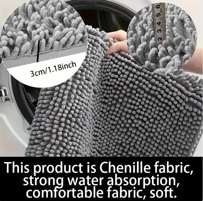 Pet Chenille Bathroom Door Absorbent Floor Mat Non-slip IllumiWave