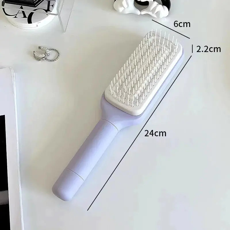 4 In 1 Self Cleaning Hair Brush New Self-Cleaning Anti-Static Massage Comb Scalable Rotate Lifting Self Cleaning Hairbrush IllumiWave