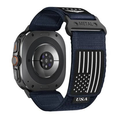 Rugged Nylon Band for Galaxy Watch Ultra Bands 47mm for Men Women,One Click No Gap Fabric Woven Wristbands Adjustable Sport Strap for Samsung Galaxy Watch 7 Ultra Band 47 mm for Man,L IllumiWave