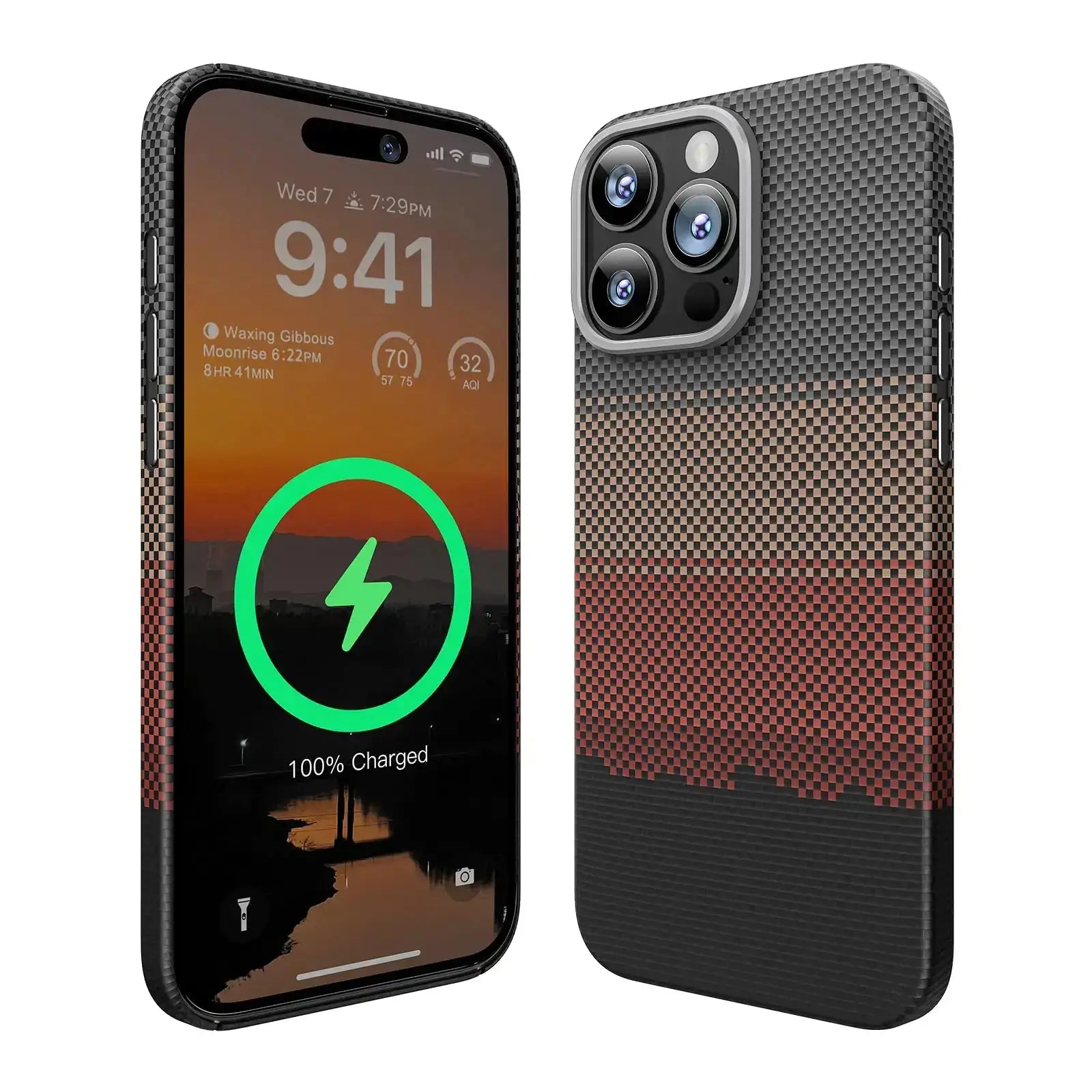 memumi Magnetic Case for iPhone 16 Pro Carbon Fiber, Compatible with Mag-Safe Sturdy Durable Cover for iPhone 16 Pro Aramid Fiber Case with Military Grade Drop Protection Black IllumiWave