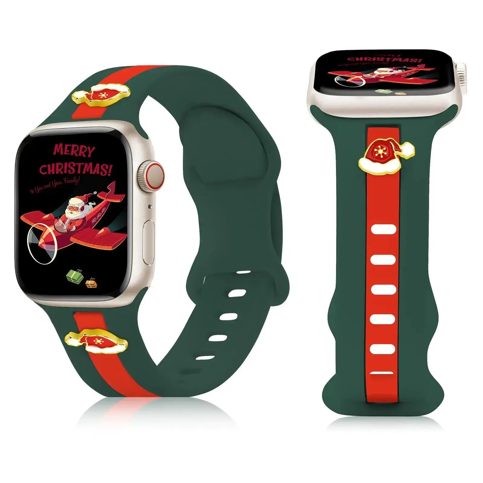 Silicone Strap for Apple Watch Bands 40mm 38mm 41mm, Stylish Bracelet with Gold Honey Bee Charms for iWatch Series 10(42mm) 9 8 7 6 5 4 3 SE, Designer Sport Wristbands for Apple Watch Bands Gray White IllumiWave