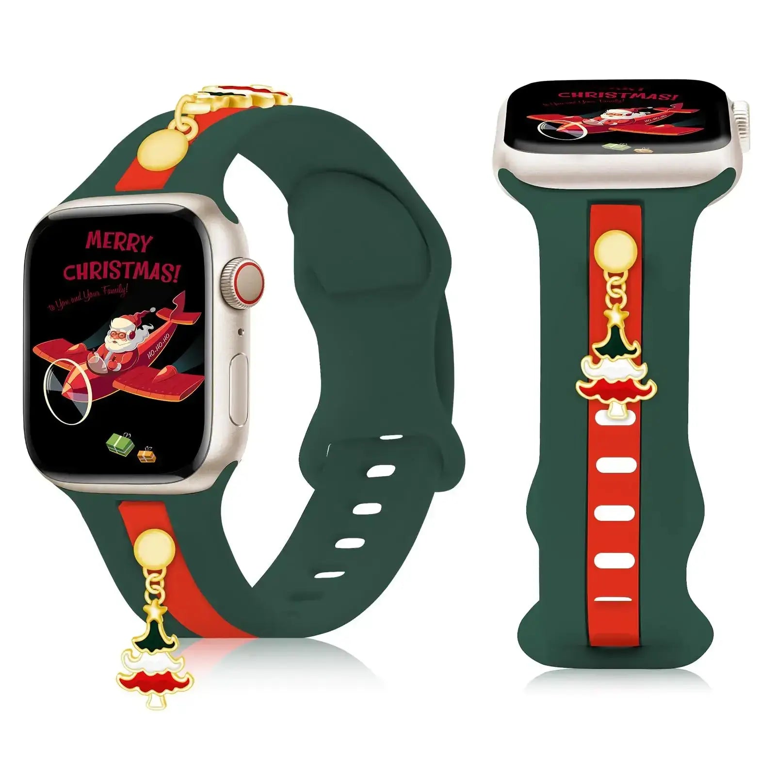 Silicone Strap for Apple Watch Bands 40mm 38mm 41mm, Stylish Bracelet with Gold Honey Bee Charms for iWatch Series 10(42mm) 9 8 7 6 5 4 3 SE, Designer Sport Wristbands for Apple Watch Bands Gray White IllumiWave