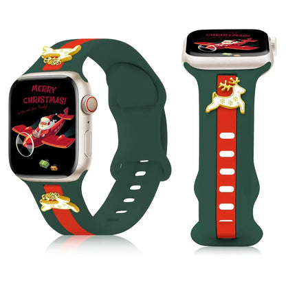 Silicone Strap for Apple Watch Bands 40mm 38mm 41mm, Stylish Bracelet with Gold Honey Bee Charms for iWatch Series 10(42mm) 9 8 7 6 5 4 3 SE, Designer Sport Wristbands for Apple Watch Bands Gray White IllumiWave