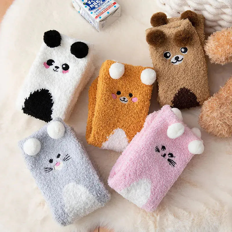 Women's Cartoon Coral Fleece Warm Socks IllumiWave