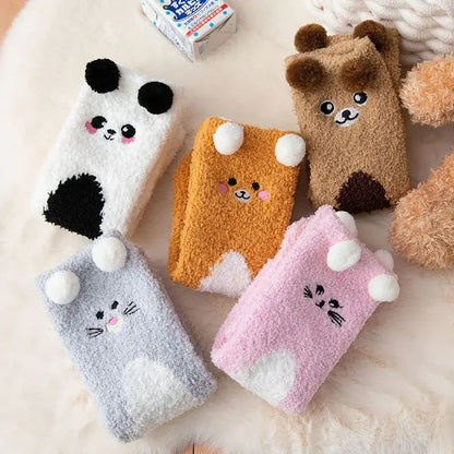 Women's Cartoon Coral Fleece Warm Socks IllumiWave
