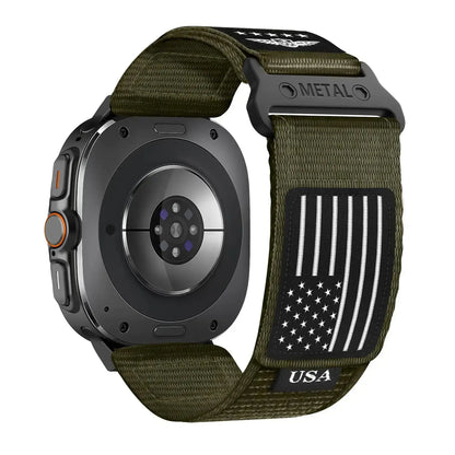Rugged Nylon Band for Galaxy Watch Ultra Bands 47mm for Men Women,One Click No Gap Fabric Woven Wristbands Adjustable Sport Strap for Samsung Galaxy Watch 7 Ultra Band 47 mm for Man,L IllumiWave