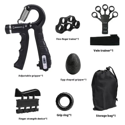 💪 Illumiwave - Grip Strengthener Forearm Strengthener Hand Grips Strengthener Kit - 7 Pack Adjustable Resistance - IllumiWave