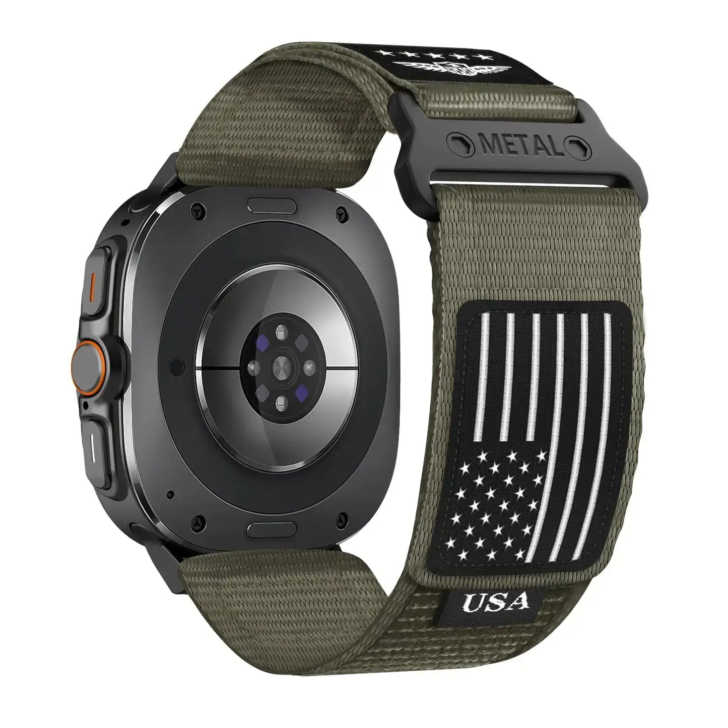 Rugged Nylon Band for Galaxy Watch Ultra Bands 47mm for Men Women,One Click No Gap Fabric Woven Wristbands Adjustable Sport Strap for Samsung Galaxy Watch 7 Ultra Band 47 mm for Man,L IllumiWave