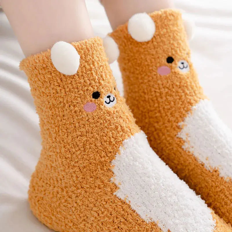 Women's Cartoon Coral Fleece Warm Socks IllumiWave