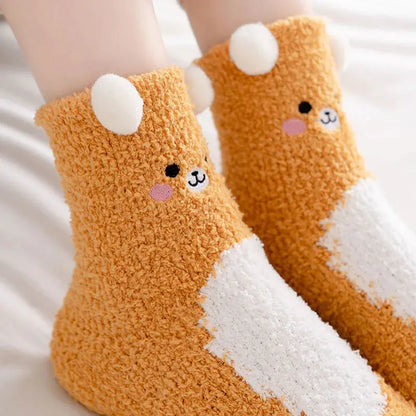 Women's Cartoon Coral Fleece Warm Socks IllumiWave