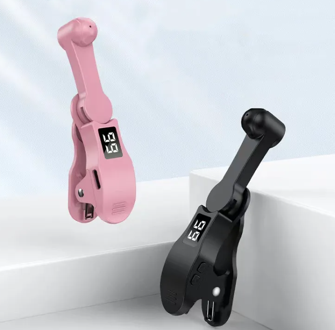 Illumiwave Auto Screen Clicker in pink and black showing digital display for mouse click automation.