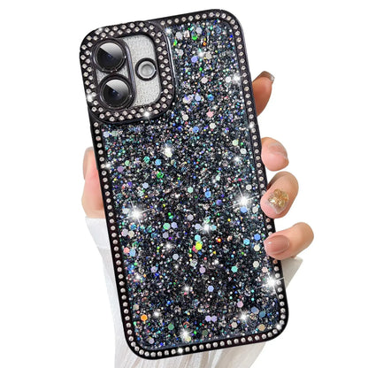ZIYE Designed for iPhone 15 Pro Max Case Glitter Dimond Bling Cover with Camera Protector Protection Sparkle Luxury Shiny Cute Soft TPU Slim Shockproof Protective Women Girls Phone Case Blue IllumiWave