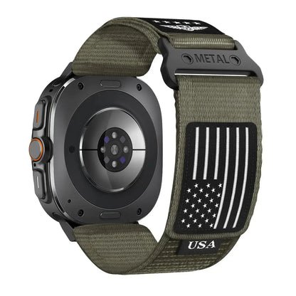 Rugged Nylon Band for Galaxy Watch Ultra Bands 47mm for Men Women,One Click No Gap Fabric Woven Wristbands Adjustable Sport Strap for Samsung Galaxy Watch 7 Ultra Band 47 mm for Man,L IllumiWave