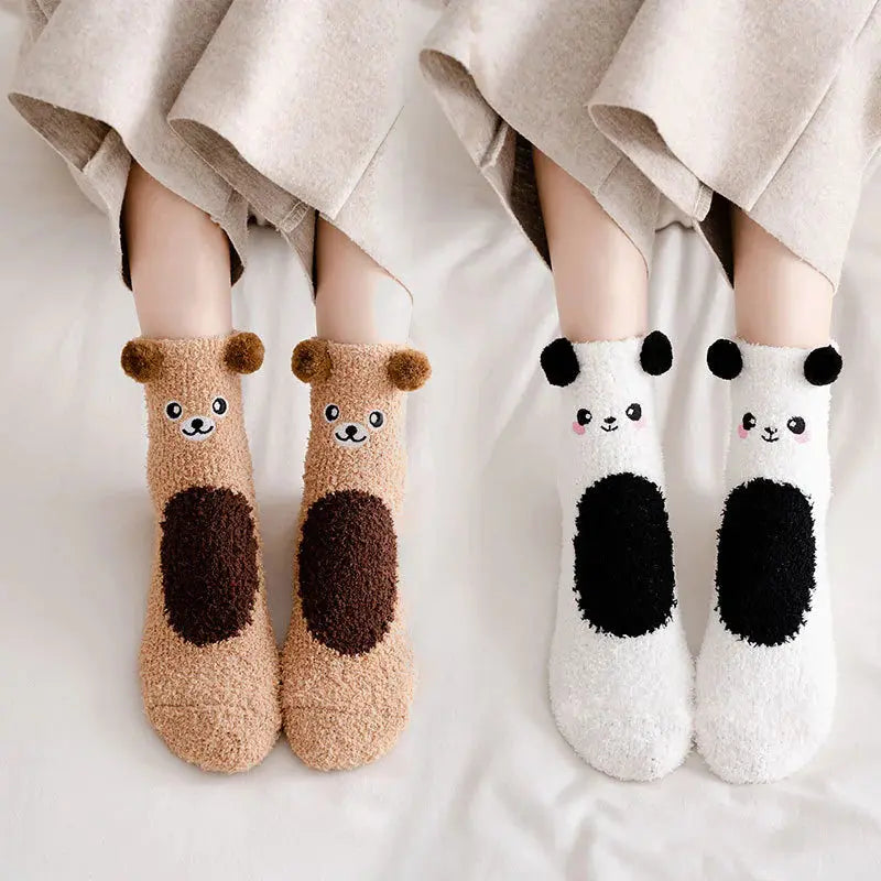 Women's Cartoon Coral Fleece Warm Socks IllumiWave