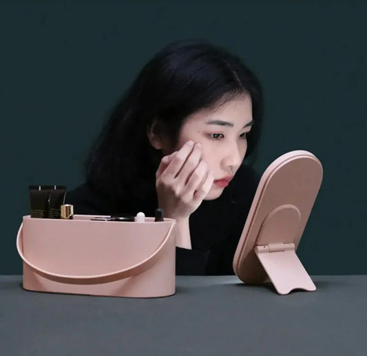 Portable LED Makeup Mirror Storage Box IllumiWave